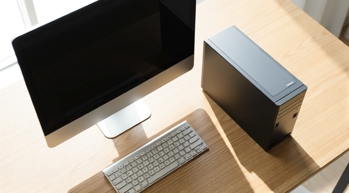 Backup hardware on a professional desk